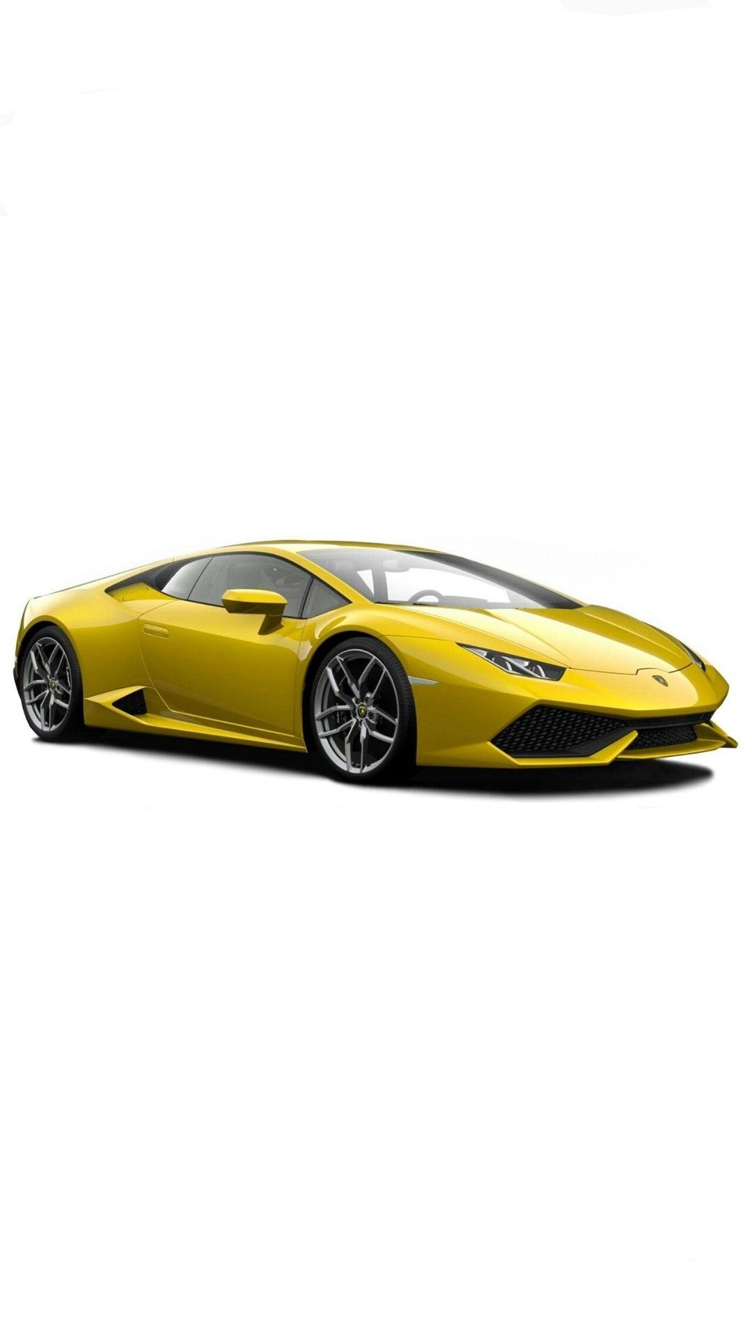 Yellow Lamborghini Huracán on a white background