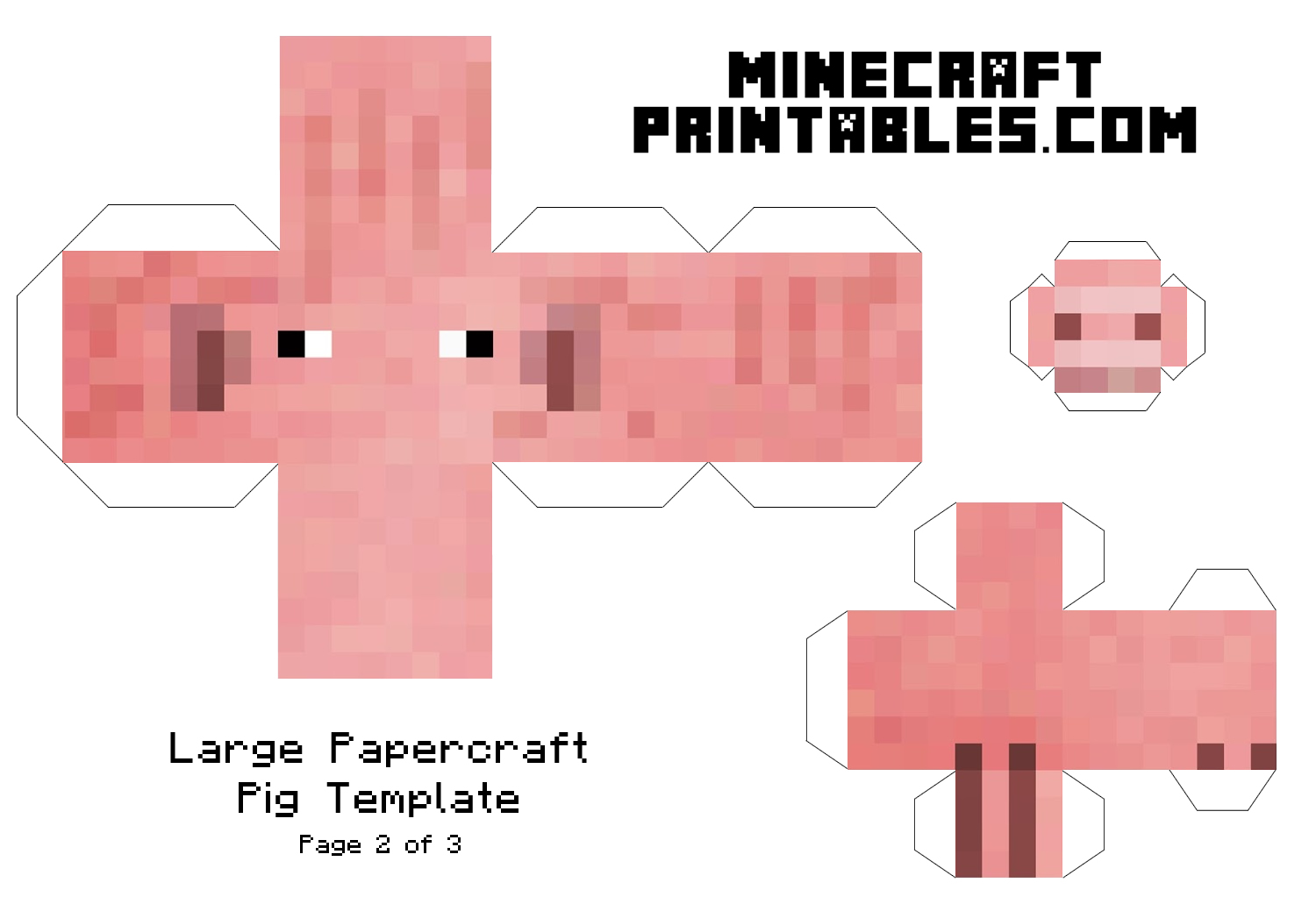 minecraft paper crafts colouring pages page 2