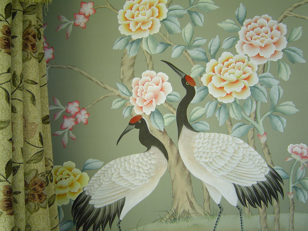 Silk Wallpaper Hand Painted