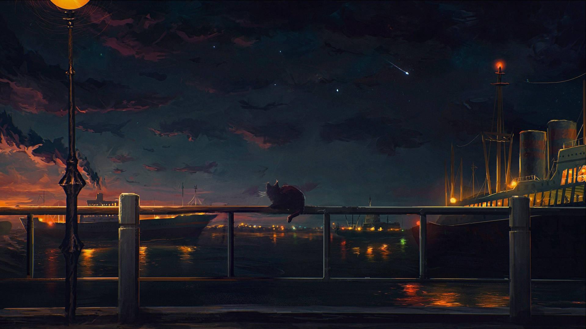 Anime City Wallpaper Background For