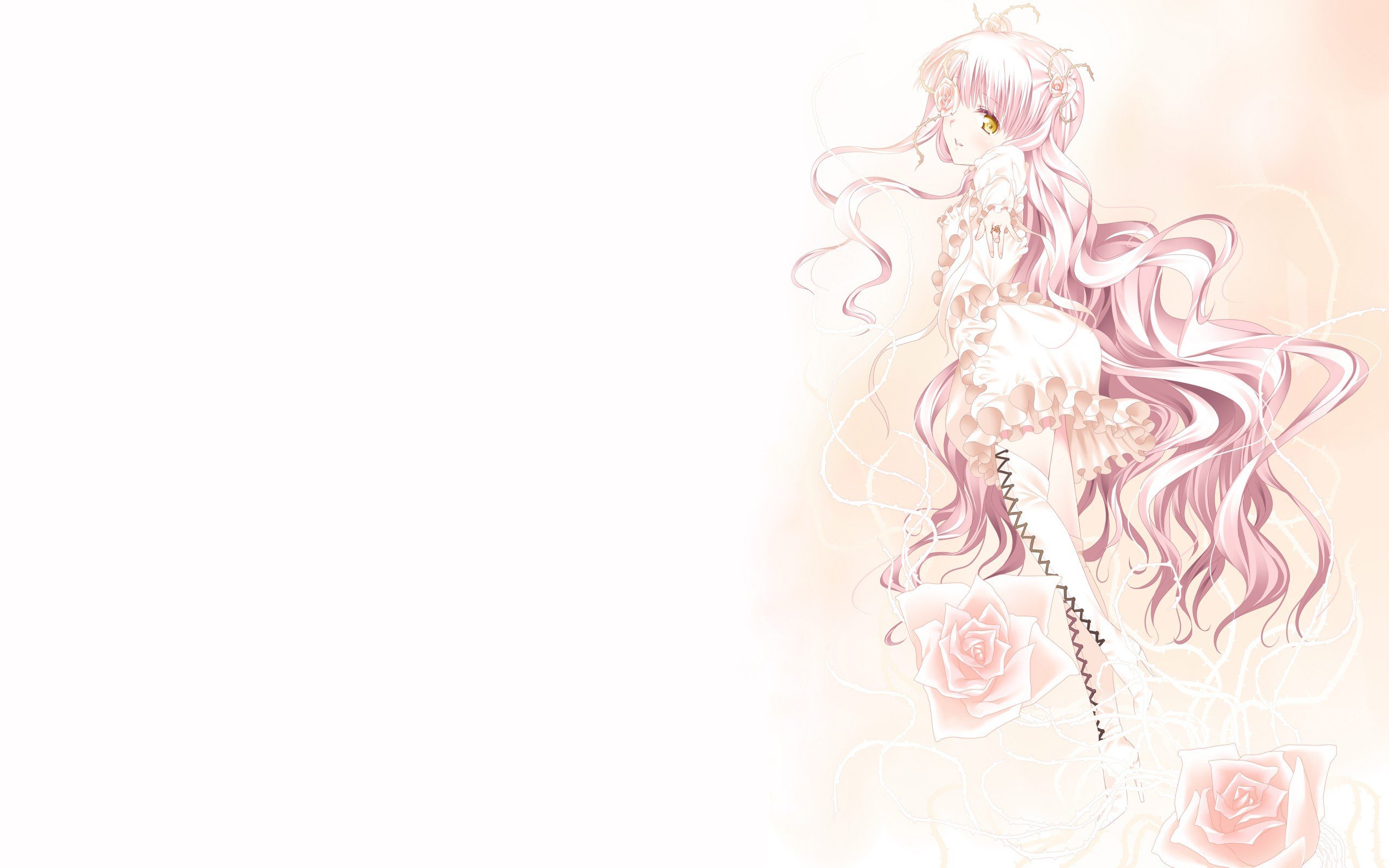 Dress Flowers Long Hair Rozen Maiden Eyepatch Pink