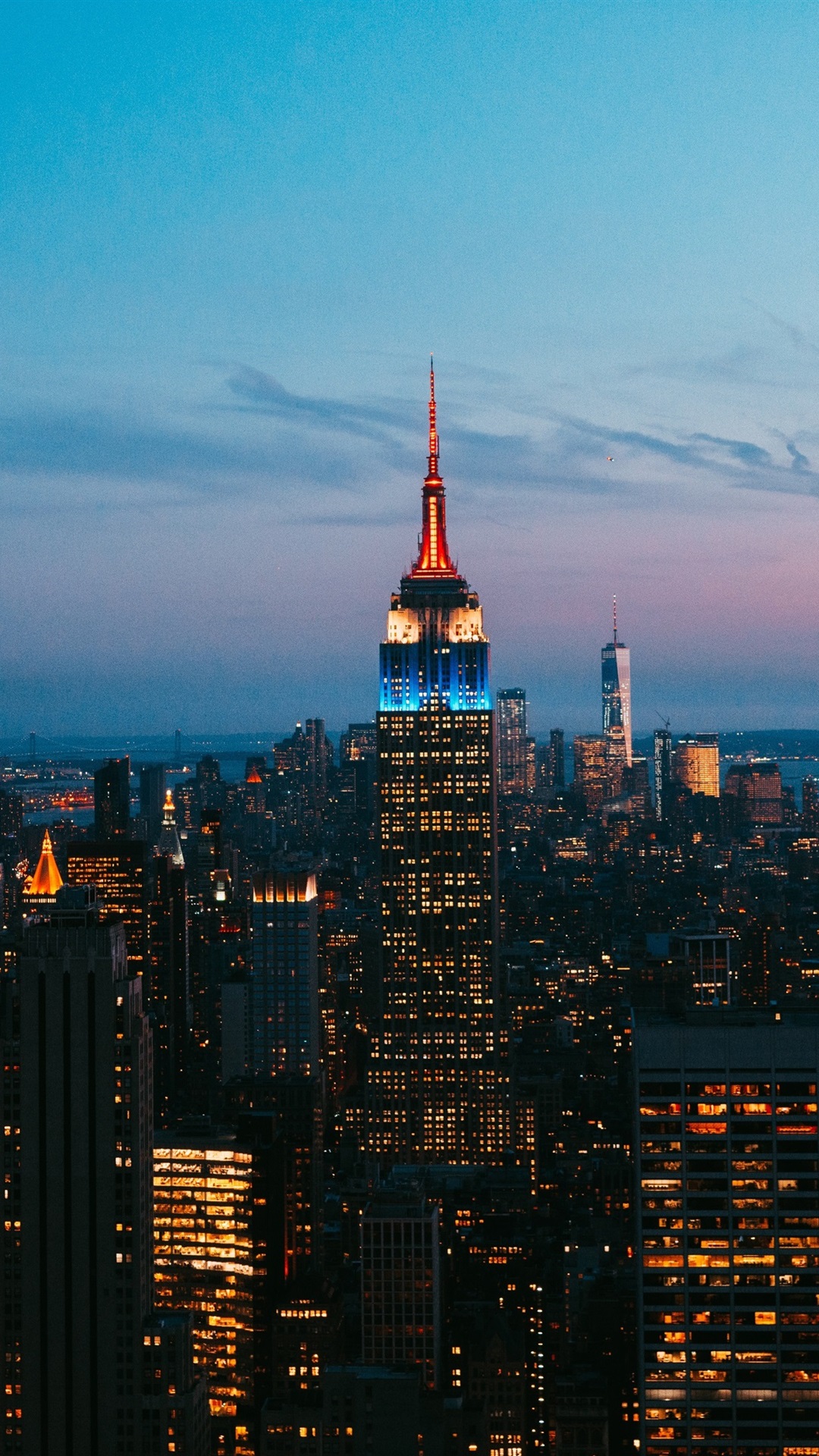 Wallpaper New York Skyscrapers City Night Lights Usa UHD