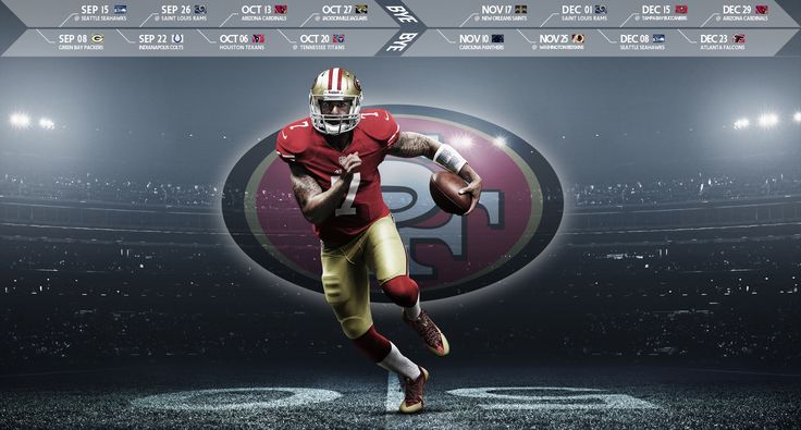 Colin Kaepernick Desktop Wallpaper With 49ers Schedule