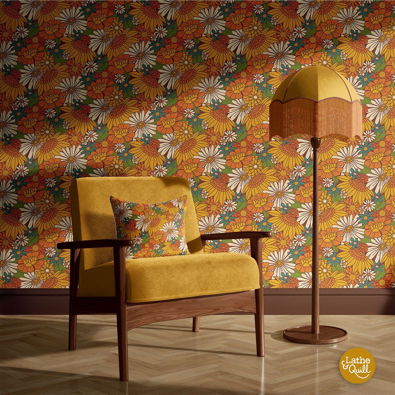 1970s Floral Wallpaper