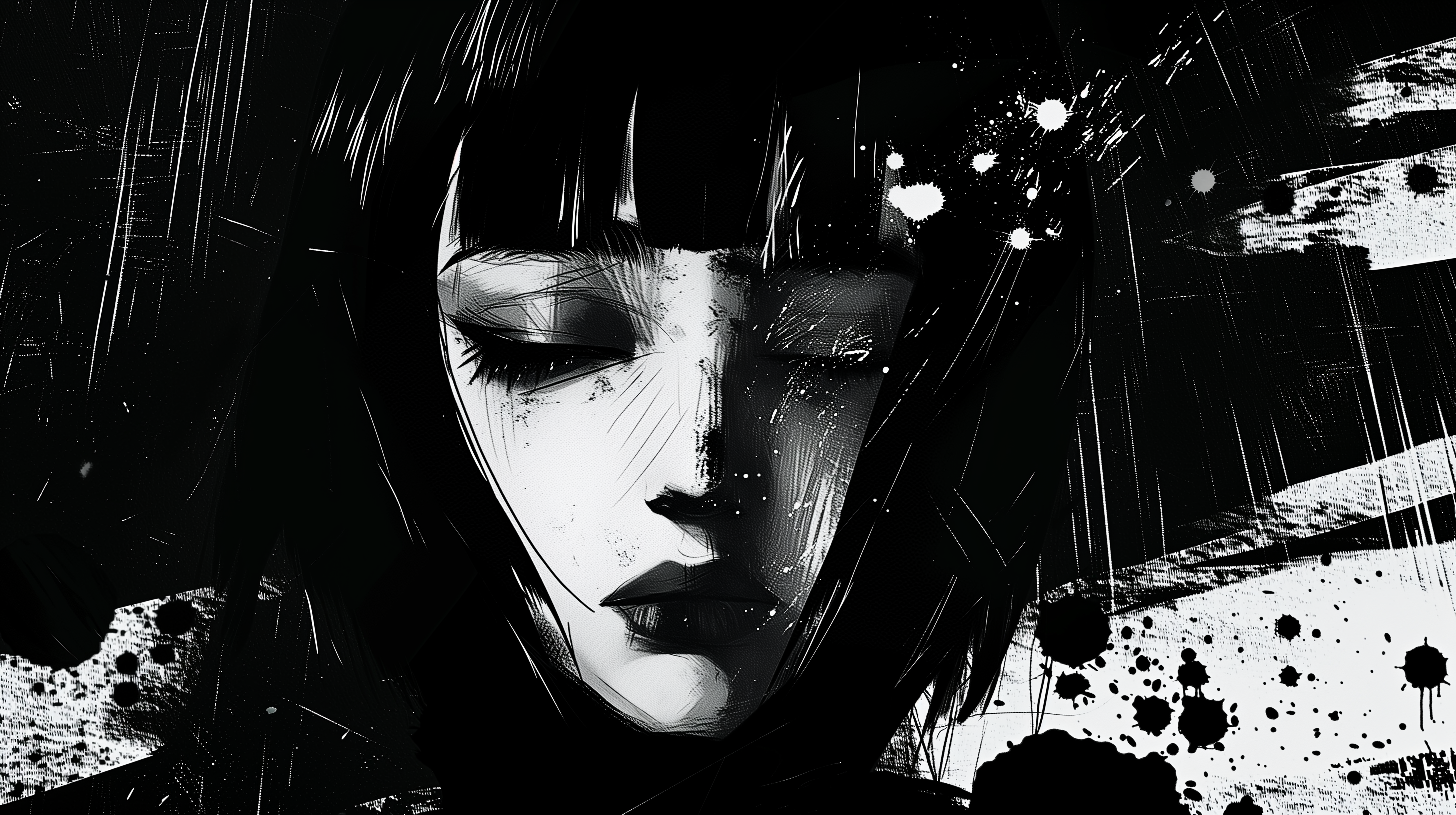 Dark Aesthetic Monochrome Art HD Wallpaper By Robokoboto