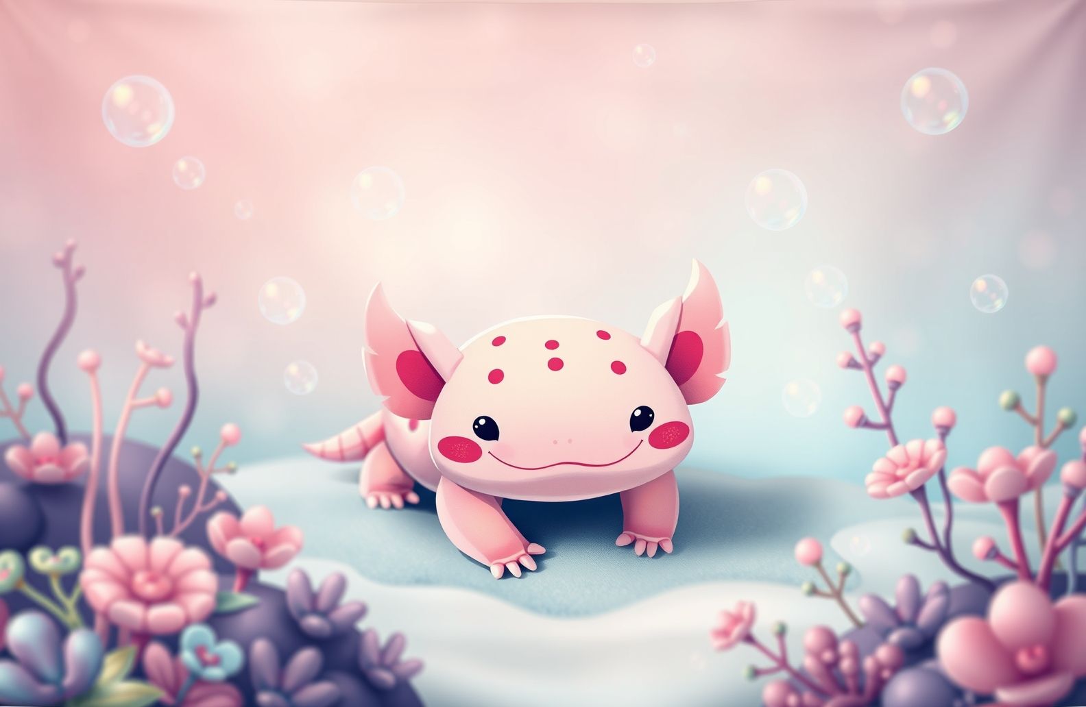 Kawaii Axolotl Wallpaper