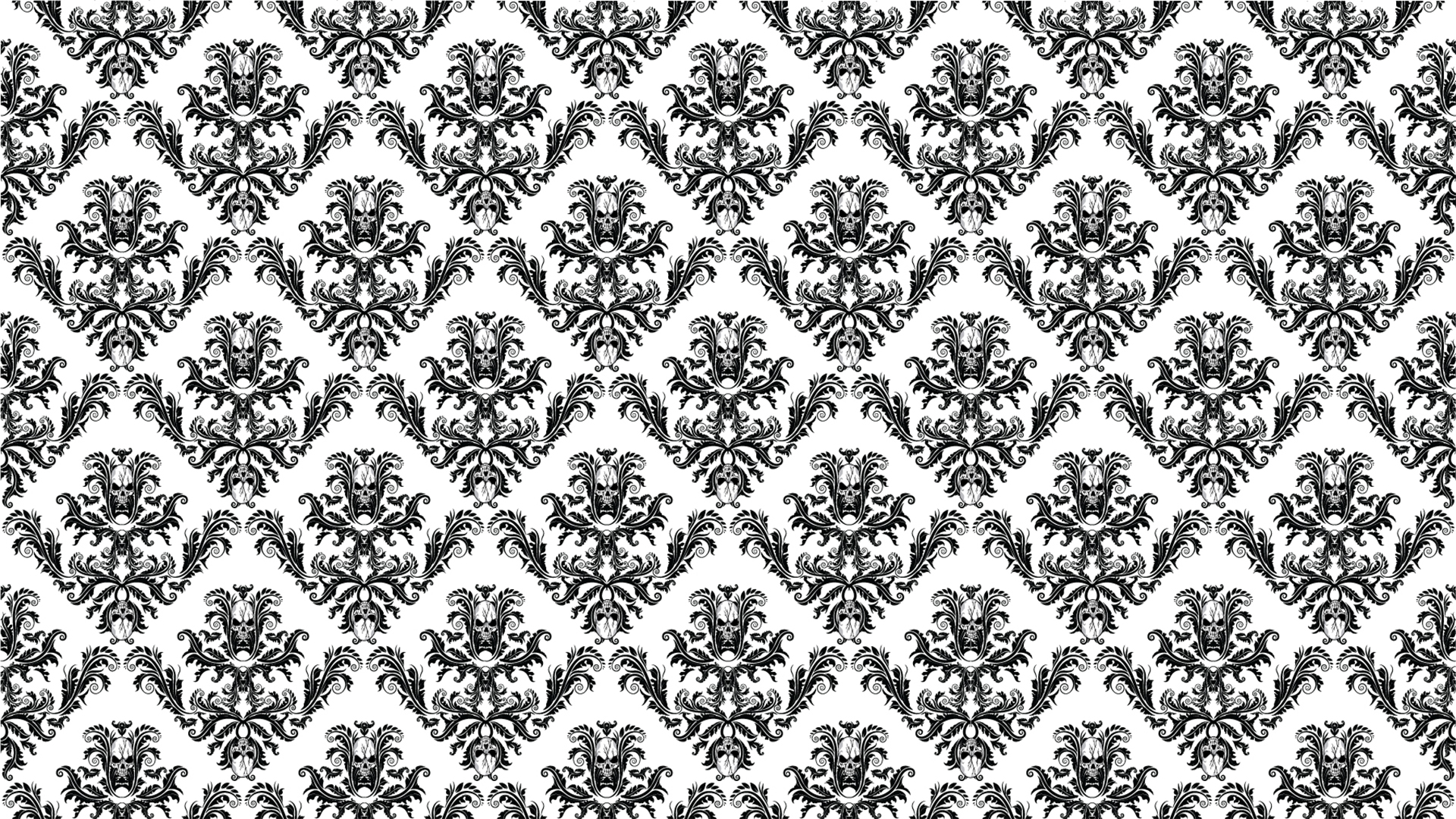 Skull Pattern Wallpaper Damask