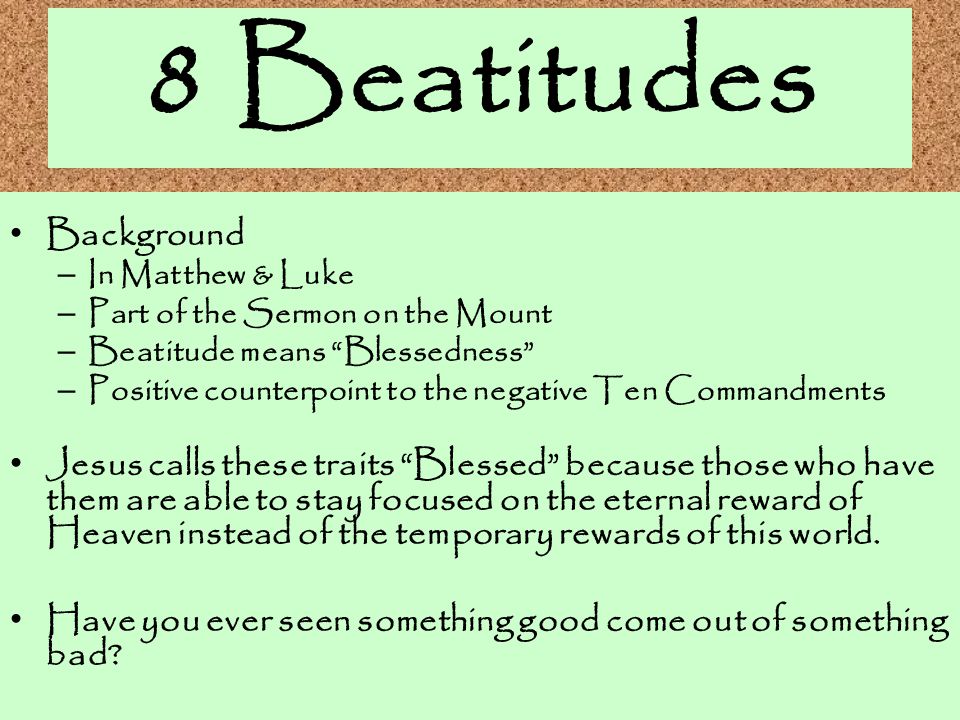 Beatitudes And The Works Of Mercy Ppt Video Online