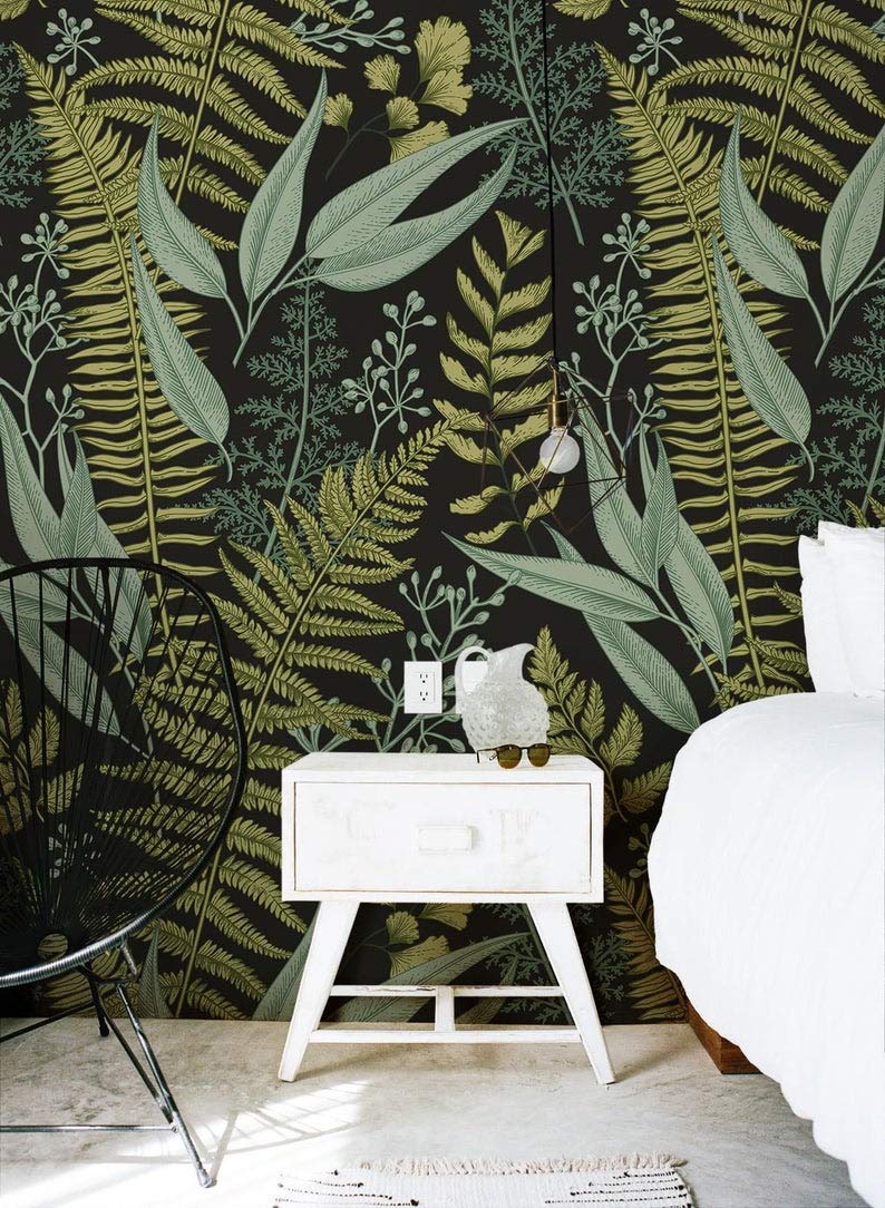 Amazon Botanical Wallpaper Ferns Wall Mural Green