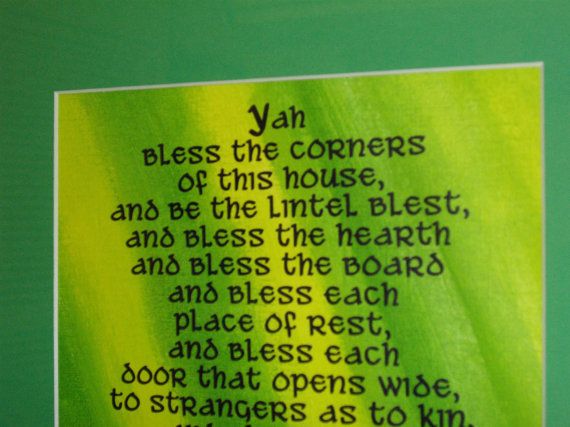 Irish Blessing Framed Art Matted Print On Painted Background Green Re