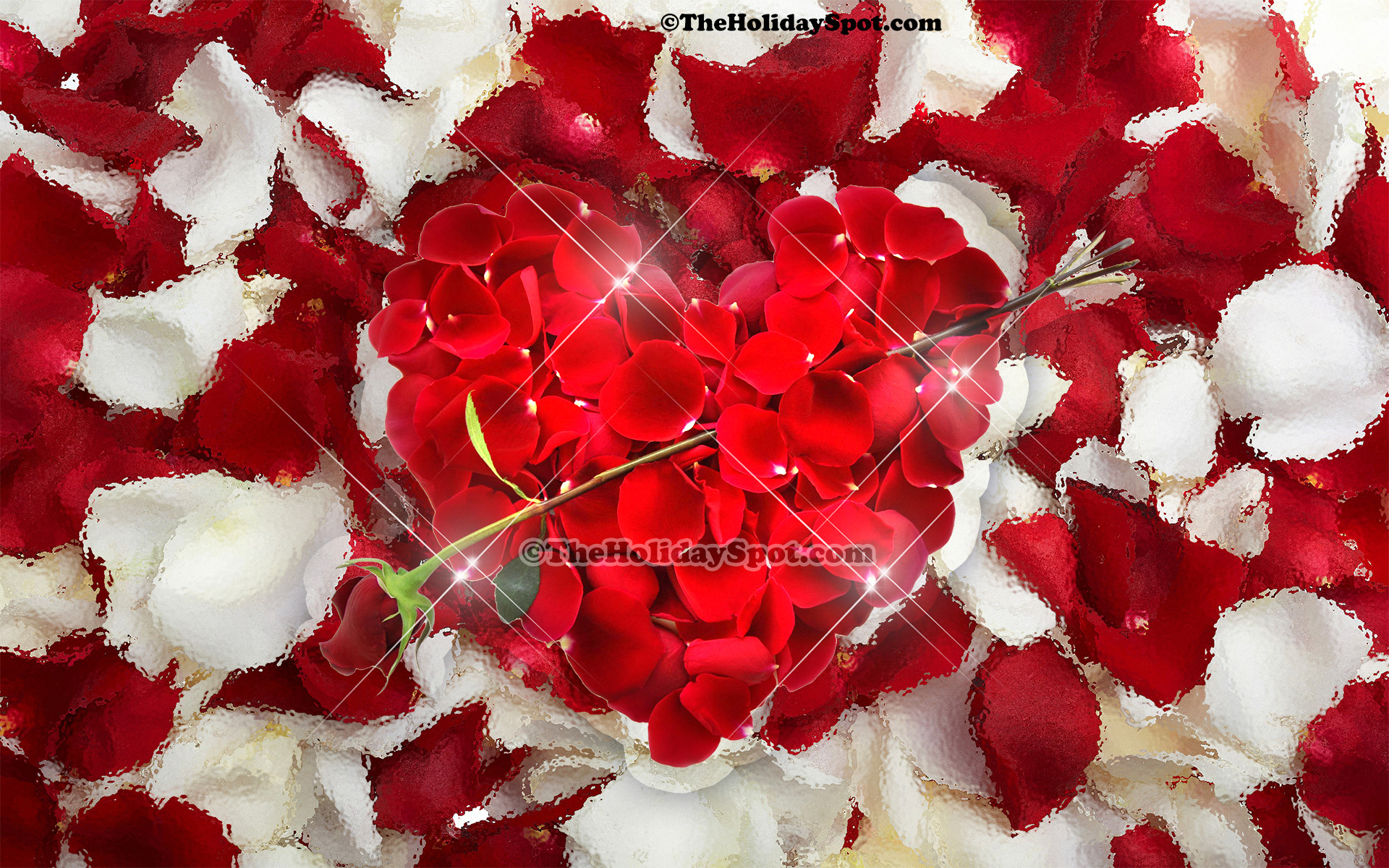 Day Background Themed On Love Showing A Heart Made Of Rose Petals