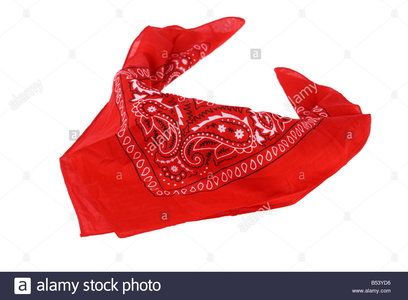 Red Handkerchief Cutout Isolated On White Background Stock Photo
