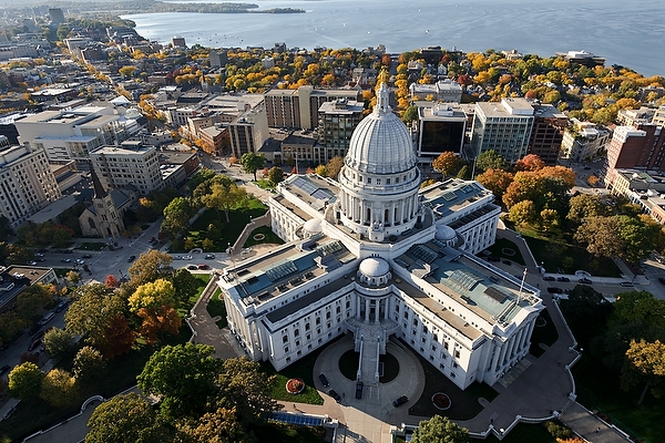 Aerial Photo of Wisconsin State Capitol UW Madison Photo Library