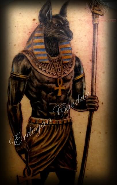 Egyptian God Anubis tattoo design black and white 9668329 Vector Art at  Vecteezy