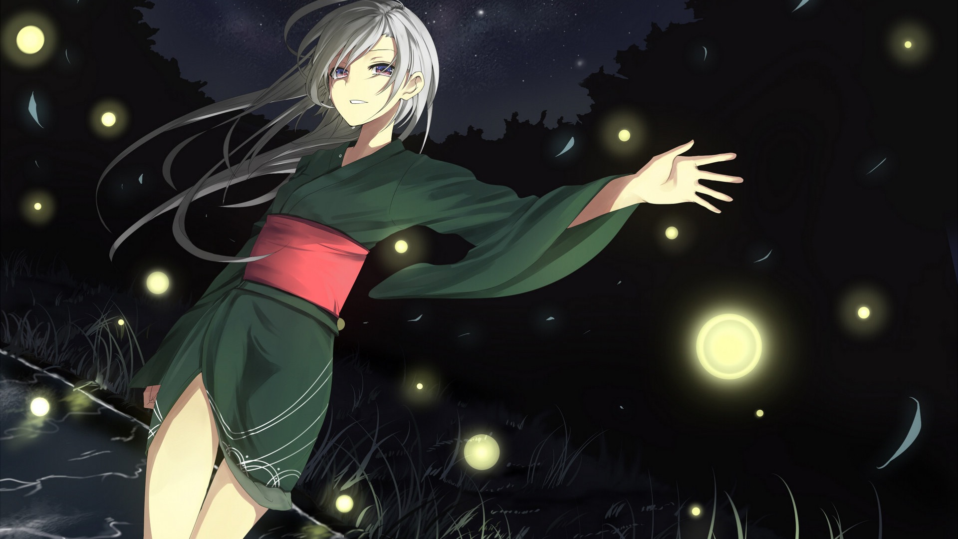 Firefly Summer Beautiful Anime Wallpaper