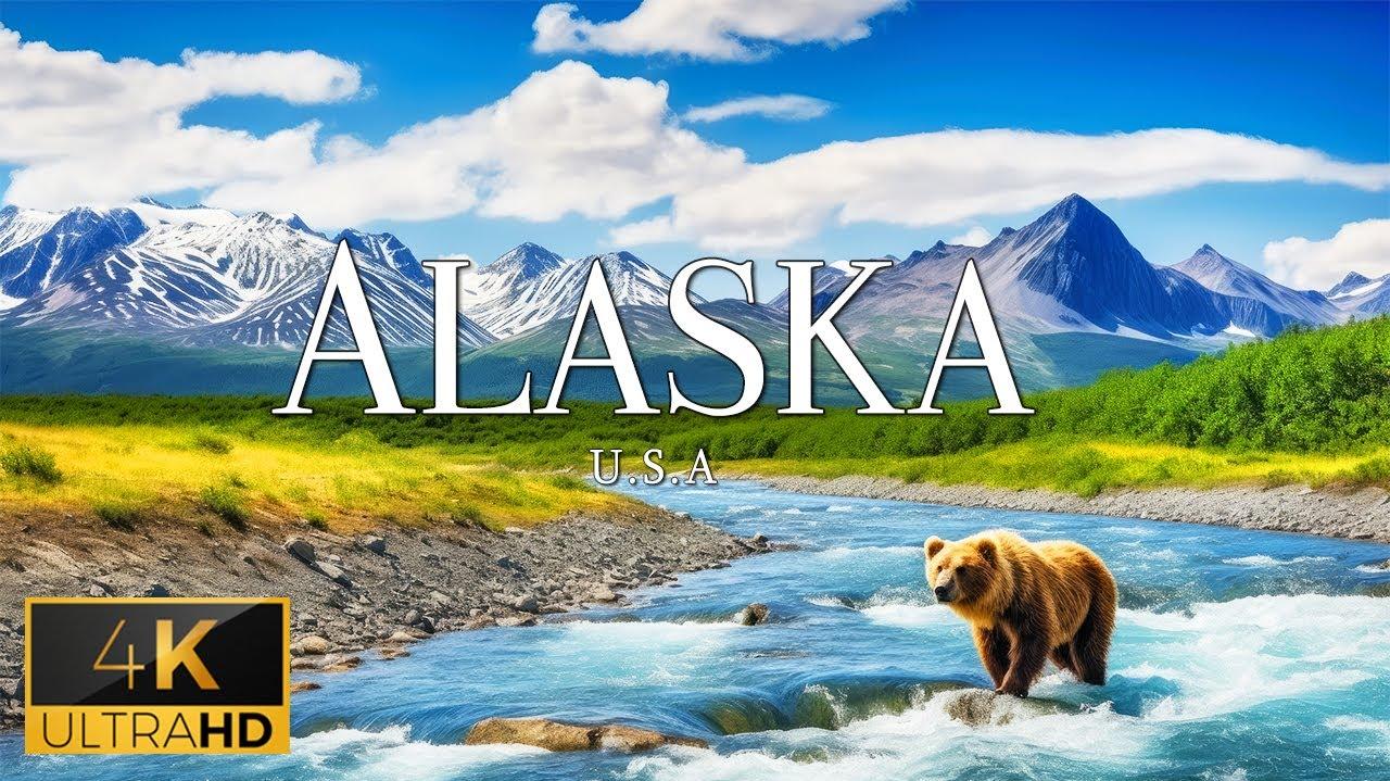 Flying Over Alaska 4k Video UHD Relaxing Music With Beautiful