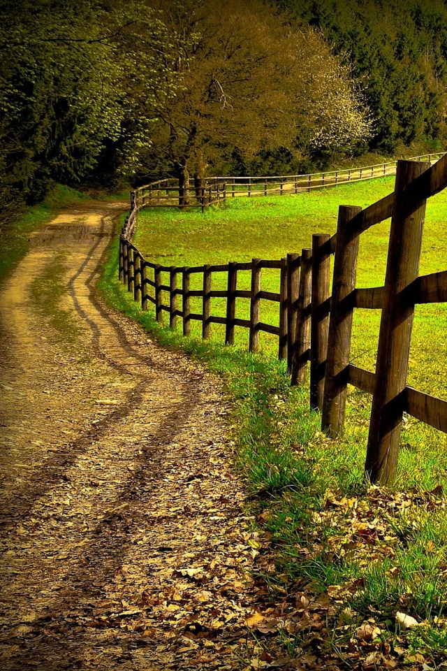 Download free nature wallpaper Country Road with size 640x960 pixels