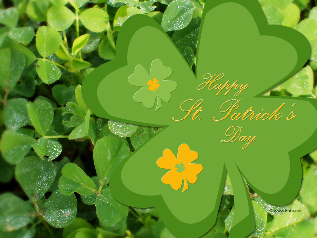 Happy St Patrick S Day Large Shamrock Wallpaper Kate Created