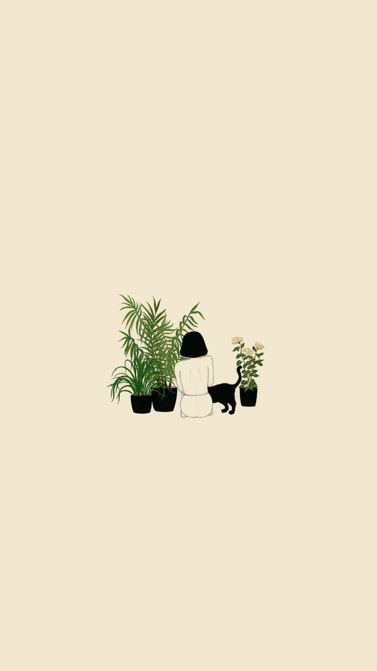 Plants cats is the best combo Graphic minimalist Cute simple