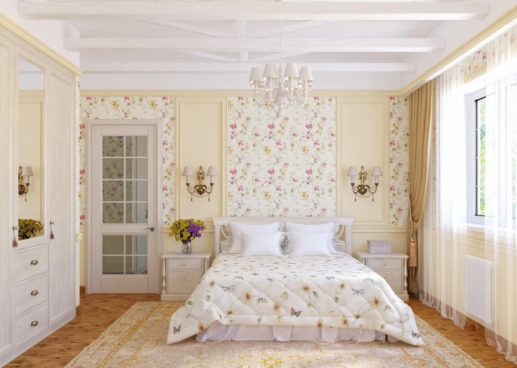 Shabby Chic Wallpaper For Walls Inside Cute Floral Wallpaper And Duvet 729x519