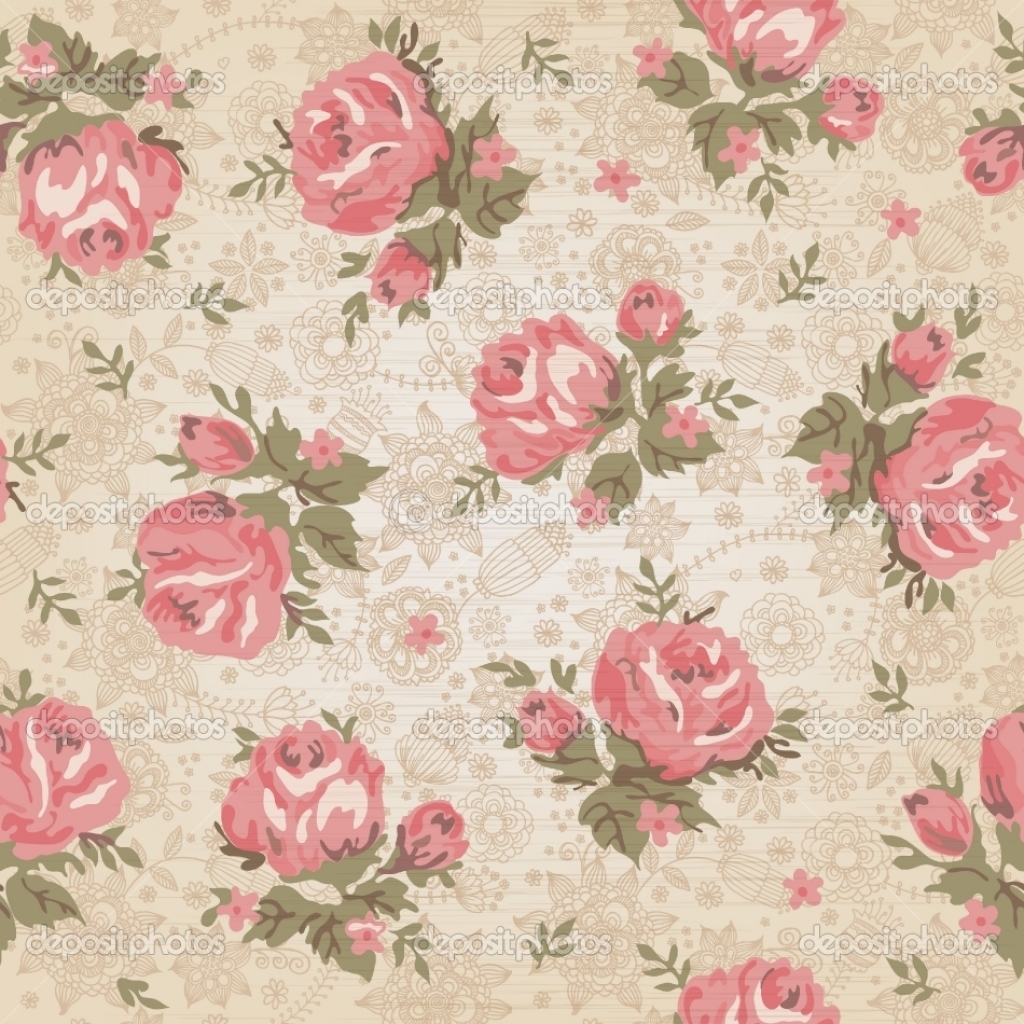pink vintage flowers wallpaper RayaWallpapercom