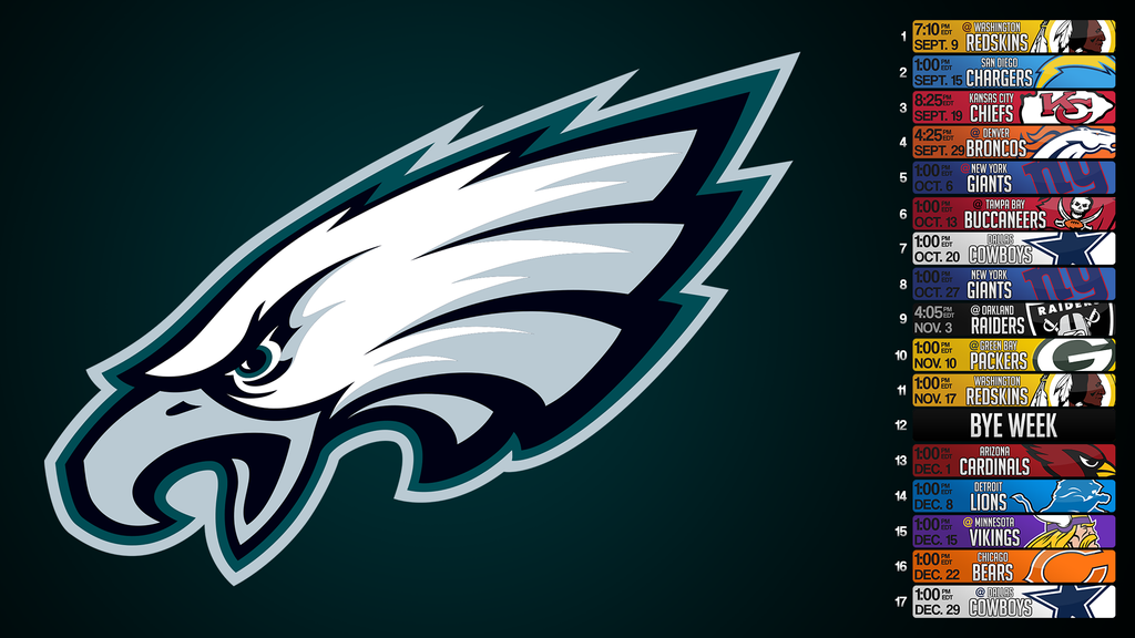 Philadelphia Eagles Schedule Wallpaper By Sykton