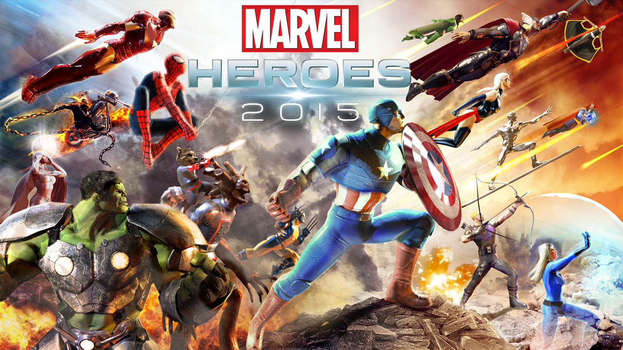 Copy and keep our Marvel Heroes 2015 key art in dramatic landscape