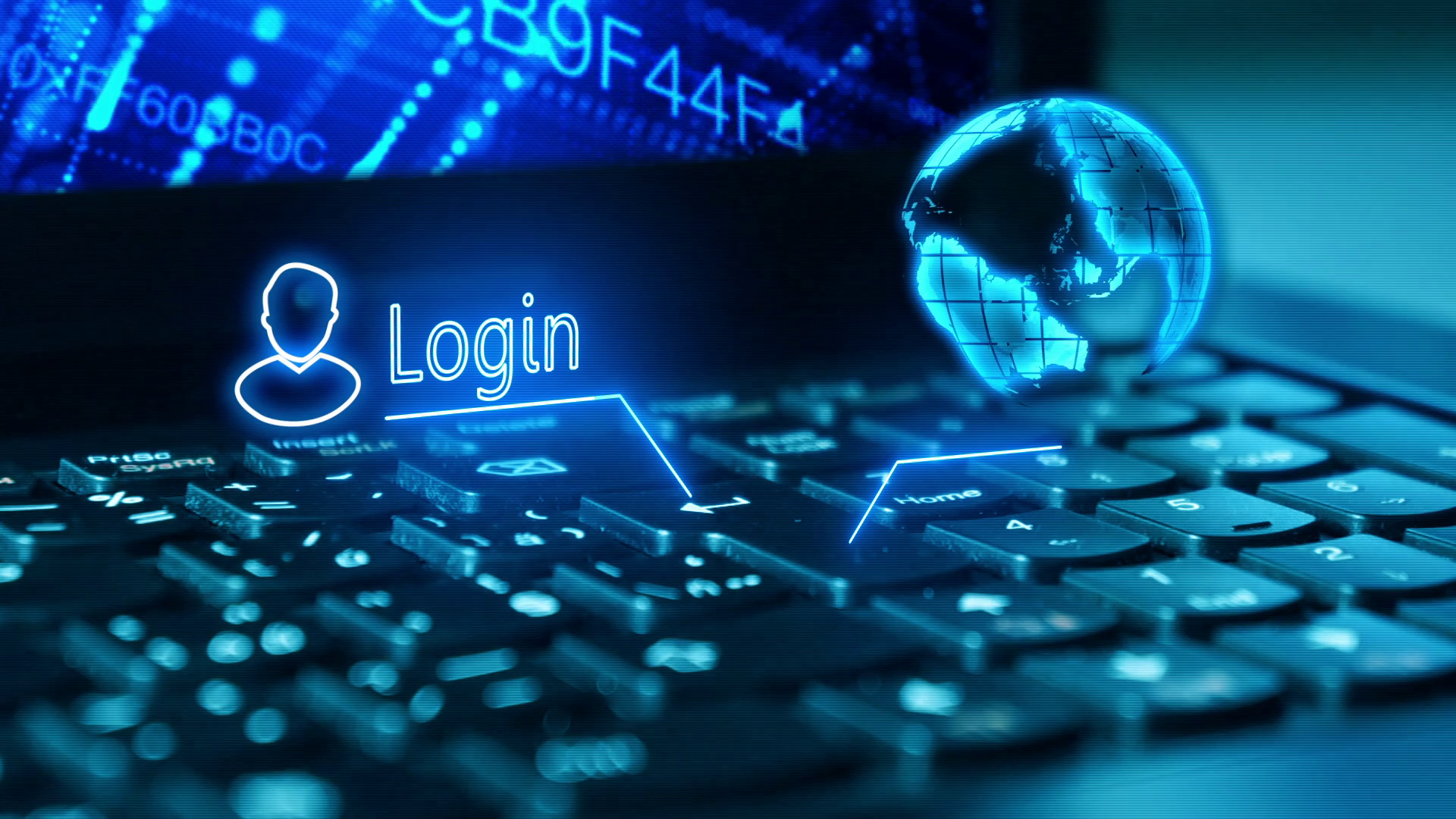 Log on to your bank account on a laptop Logging in with security