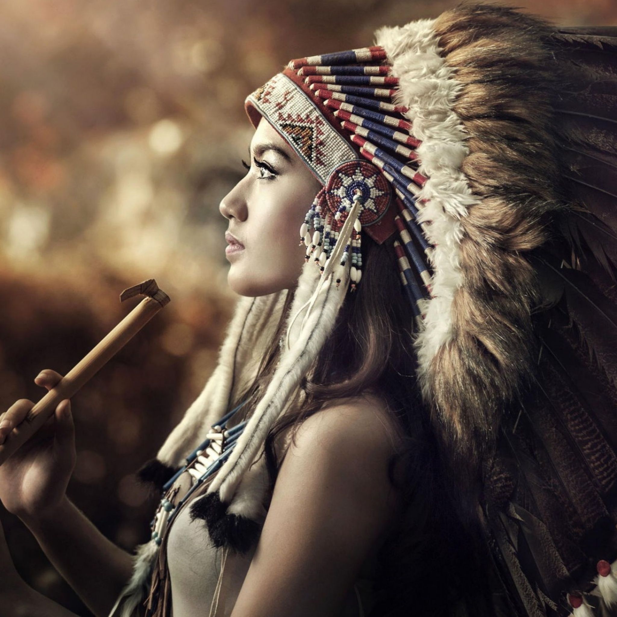 Native American Girl iPad Air Wallpaper Beauty
