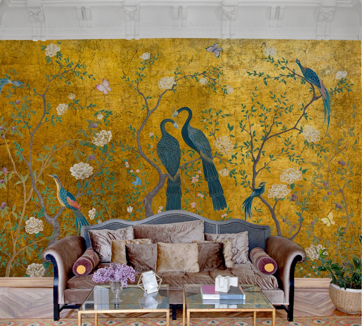Paper Moon Wallpaper On This Stunning Chinoiserie Mural