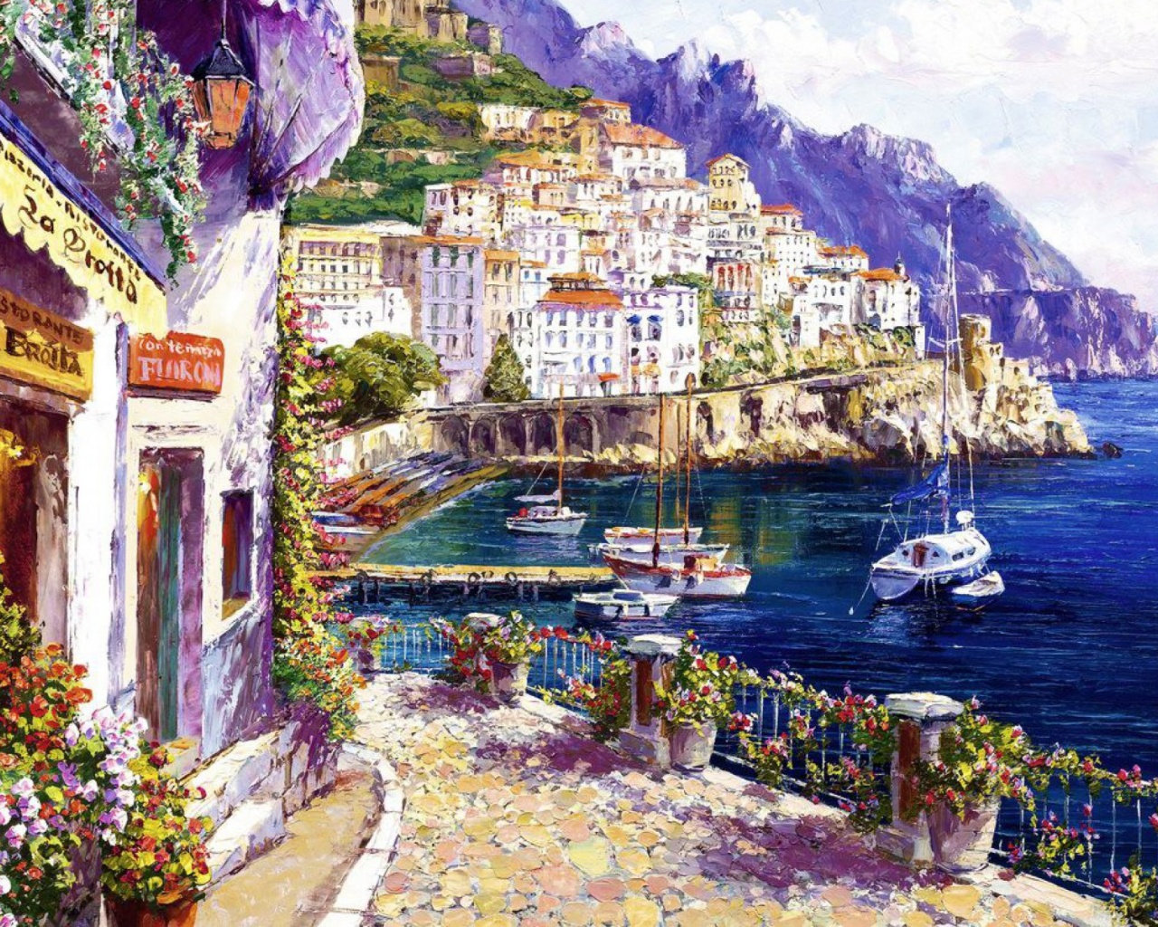 Pretty Amalfi Coast Italy Desktop Pc And Mac Wallpaper
