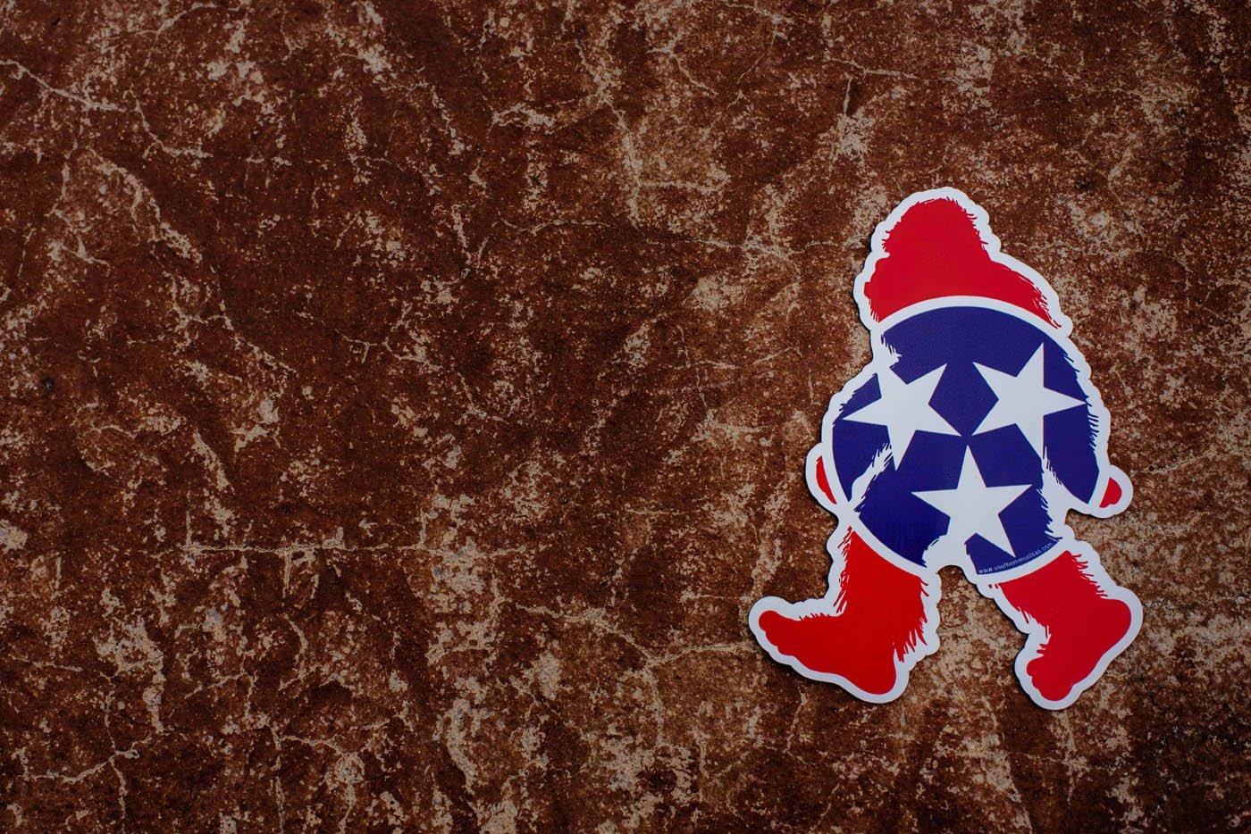 Tennessee Flag Bigfoot Silhouette Sticker Southern Style Sweet