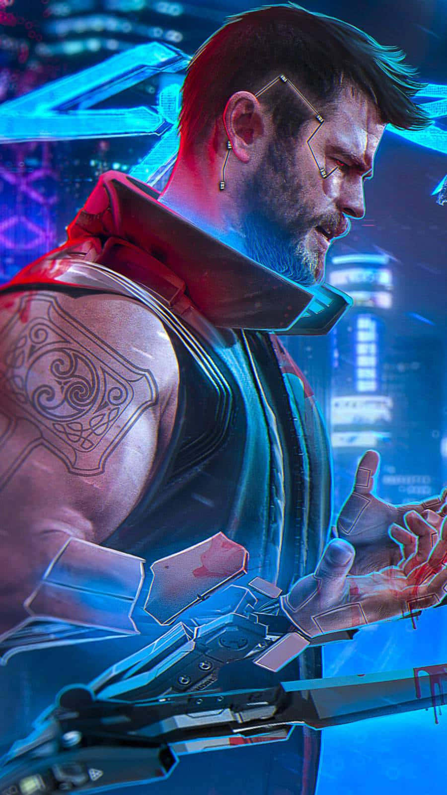 iPhone X Cyberpunk Background Wallpaper