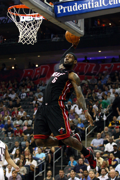 Lebron James Of The Miami Heat Dunks In First