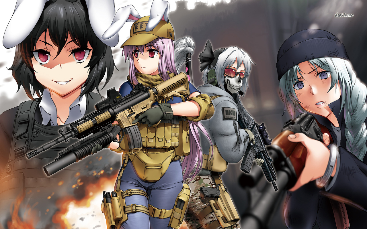 Girls With Guns Wallpaper Anime