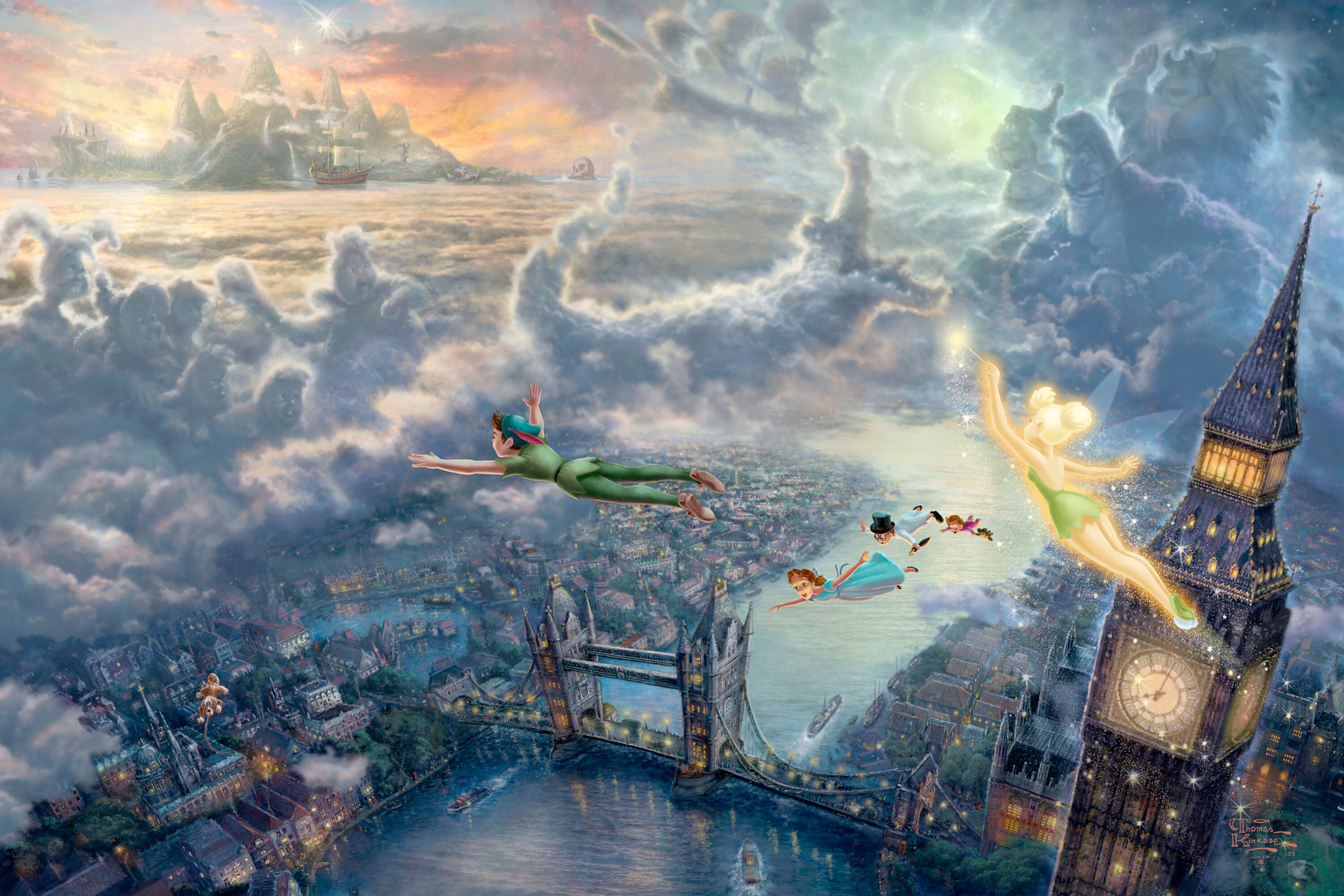 Thomas Kinkade S Disney Paintings Peter Pan Walt Characters