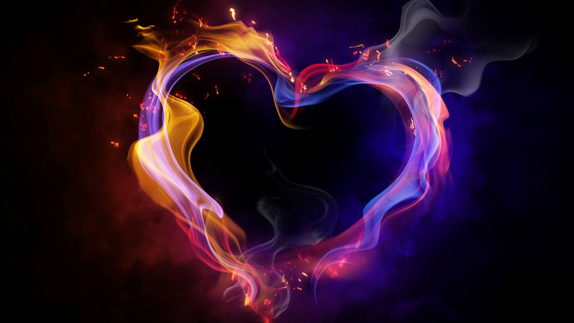 HD Cool Color Abstract Heart Desktop Wallpaper Background