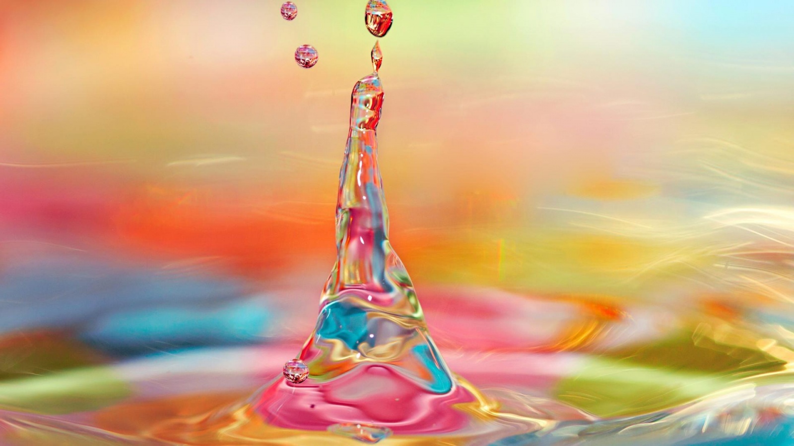 Bright Colorful Desktop Background Water Drop