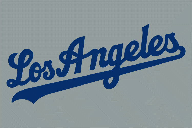 Los Angeles Dodgers Wordmark Logo 2007   Road Los Angeles script