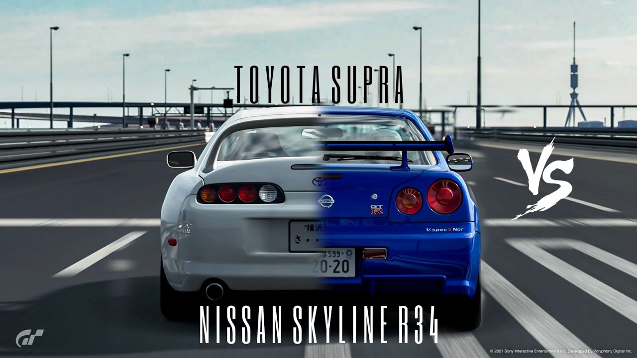 Toyota Supra Vs Nissan Skyline R34 Gt Sport Shorts