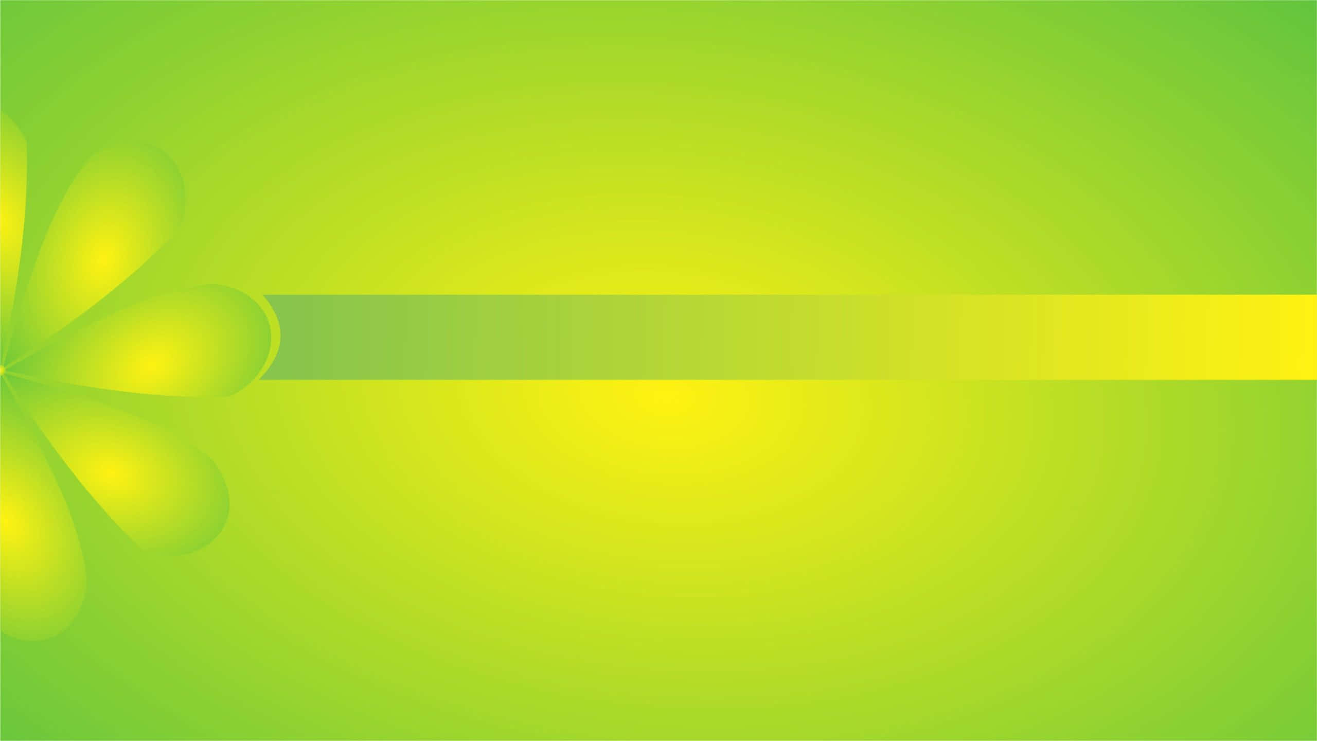 Abstract green background with a stylized flower and a horizontal band