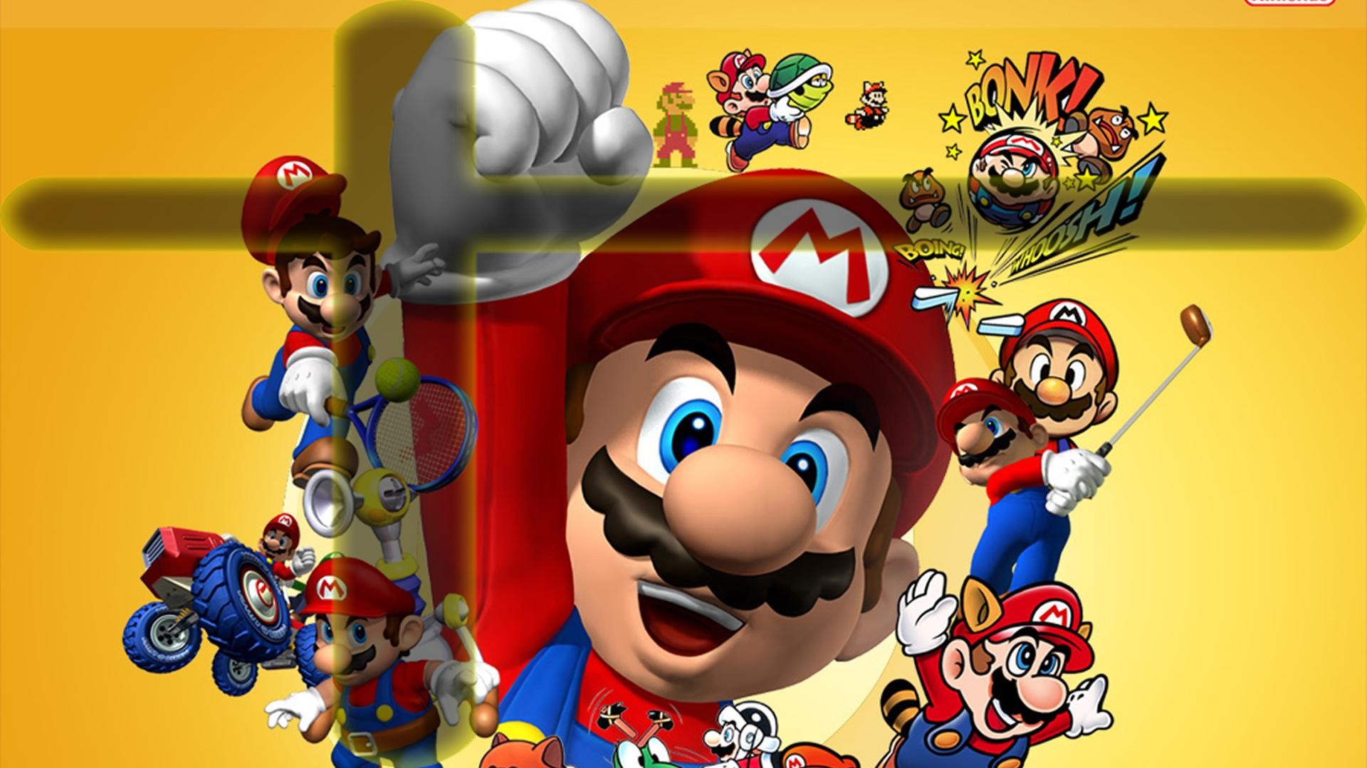 Collage of Super Mario in Various Poses and Activities