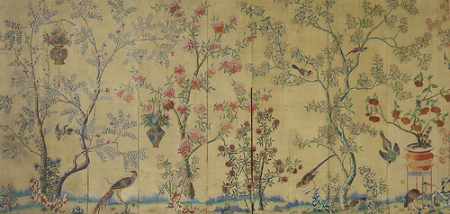 Chinese Painted Wallpaper Formerly Hung In Colonial Williamsburg