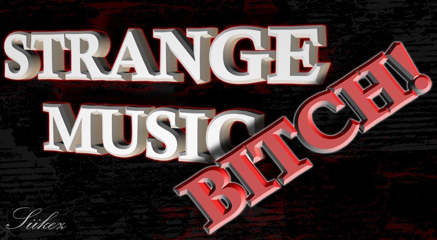 the word music in strange font