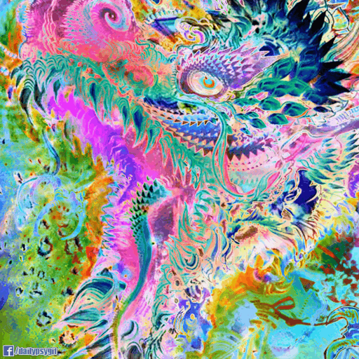 Color Dragon Painting Android Jones Visual Distortion Shift