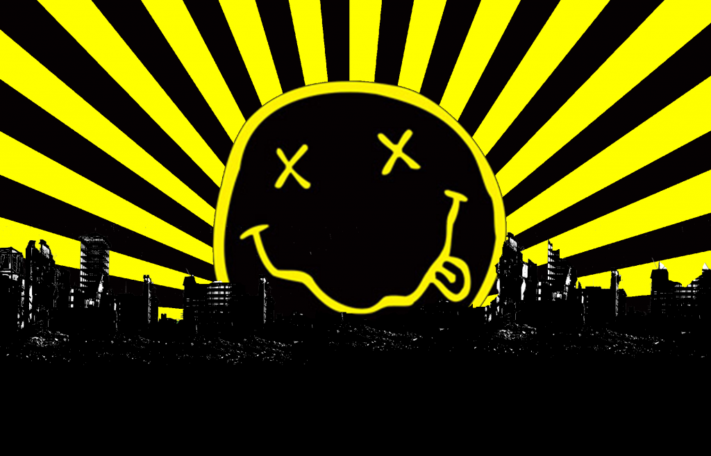 Nirvana Smiley Face Album Cover Background HD Wallpaper