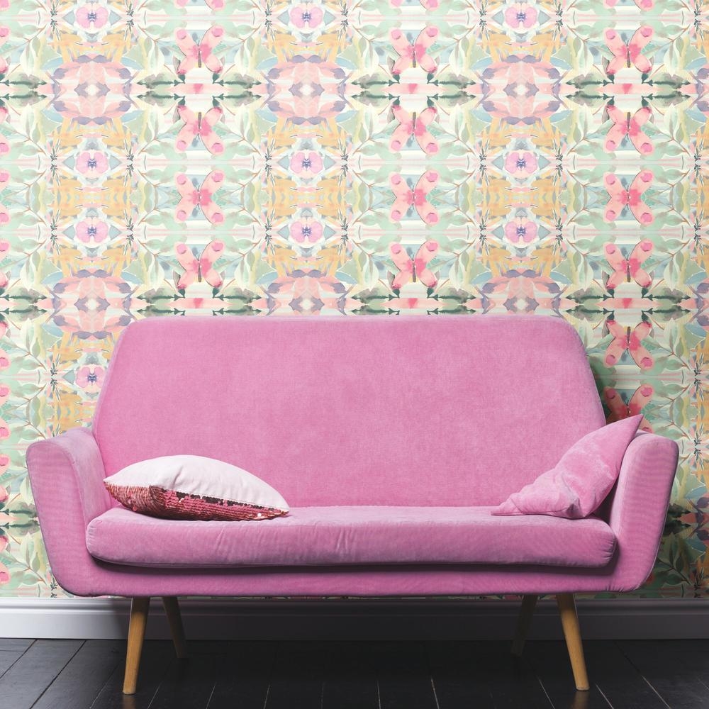 Synchronized Floral Pink Peel And Stick Wallpaper Roommates