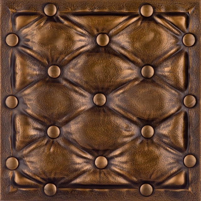 DCT LRT22 Faux Leather Ceiling Tile   Vintage Gold   Ceiling Tile   by