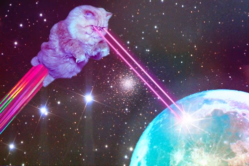 Space Memes Fat Nyan Laser Cat In