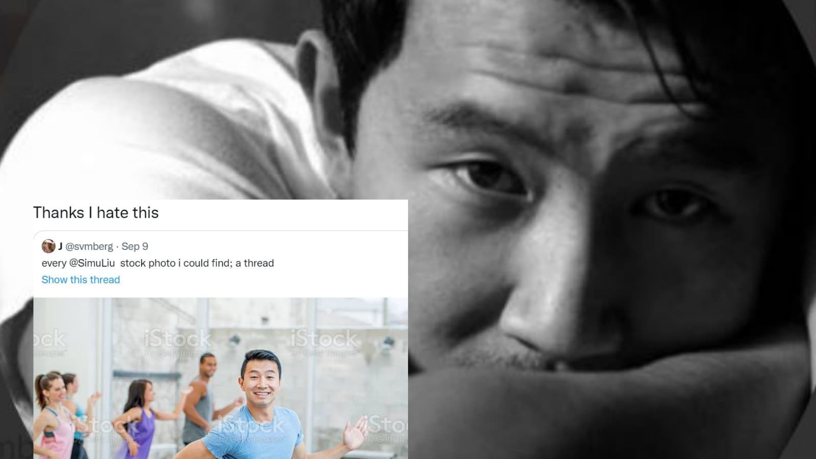 Shang Chi Star Simu Liu Shares The Story Behind His Viral Stock Photos